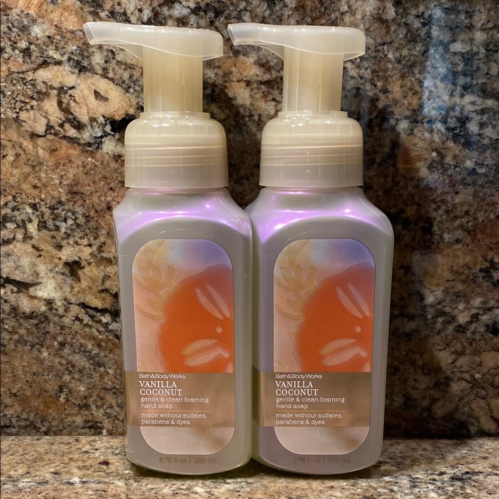 Set of 2 “Vanilla Coconut” 8.75 fl oz, by BBW, Gentle & Clean Foam Hand Soap NWT